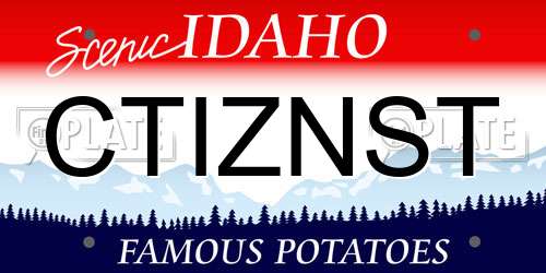 CTIZNST Idaho License Plate