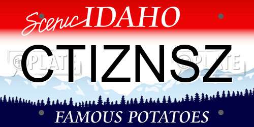 CTIZNSZ Idaho License Plate