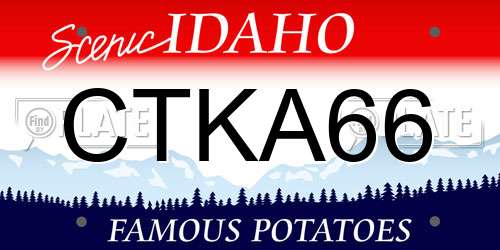 CTKA66 Idaho License Plate