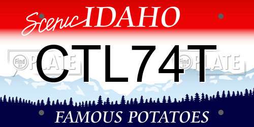CTL74T Idaho License Plate