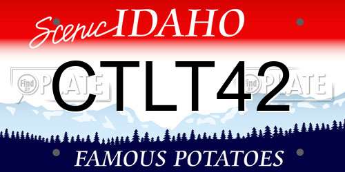 CTLT42 Idaho License Plate