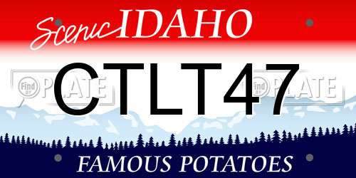 CTLT47 Idaho License Plate