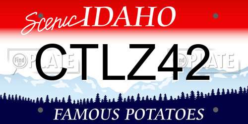 CTLZ42 Idaho License Plate