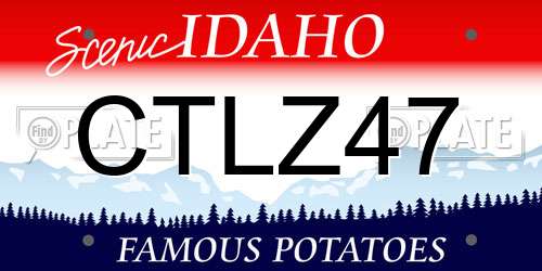 CTLZ47 Idaho License Plate