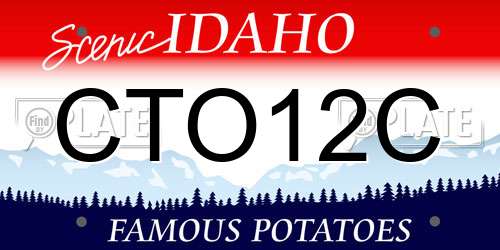 CTO12C Idaho License Plate