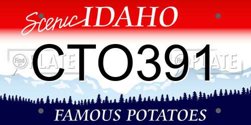 CTO391 Idaho License Plate
