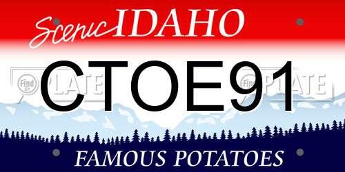 CTOE91 Idaho License Plate