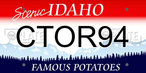 CTOR94 Idaho License Plate