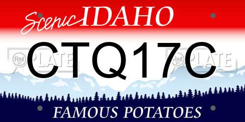 CTQ17C Idaho License Plate