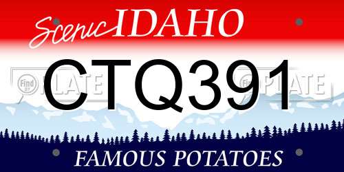 CTQ391 Idaho License Plate