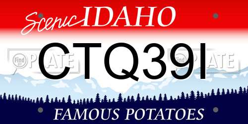 CTQ39I Idaho License Plate