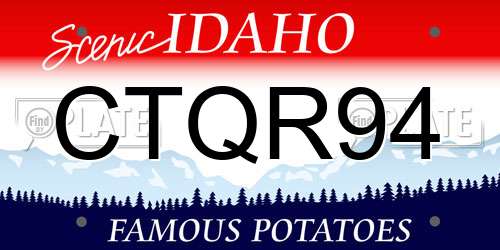 CTQR94 Idaho License Plate