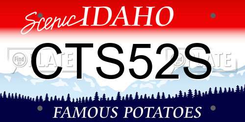 CTS52S Idaho License Plate
