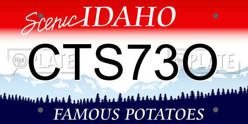 CTS73O Idaho License Plate