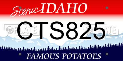 CTS825 Idaho License Plate