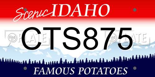 CTS875 Idaho License Plate