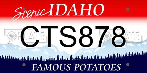 CTS878 Idaho License Plate