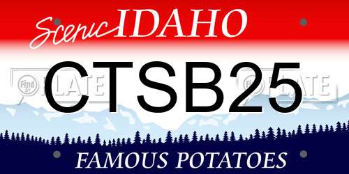CTSB25 Idaho License Plate