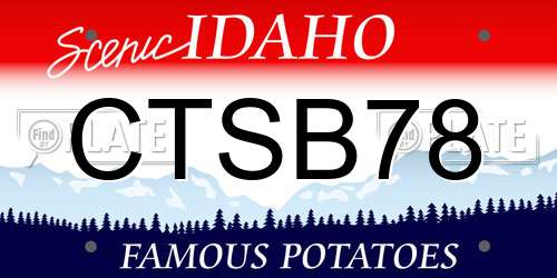 CTSB78 Idaho License Plate