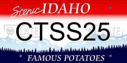 CTSS25 Idaho License Plate