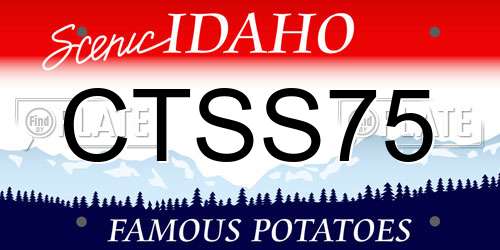 CTSS75 Idaho License Plate