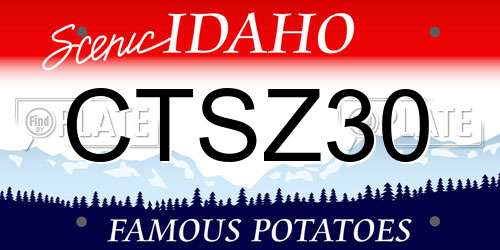 CTSZ30 Idaho License Plate