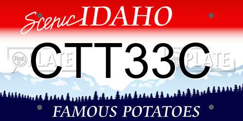 CTT33C Idaho License Plate