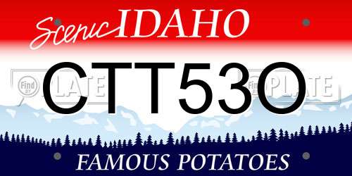 CTT53O Idaho License Plate