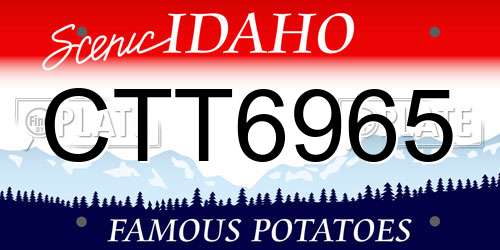 CTT6965 Idaho License Plate