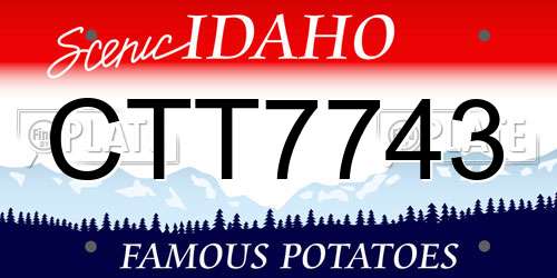 CTT7743 Idaho License Plate