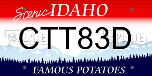 CTT83D Idaho License Plate