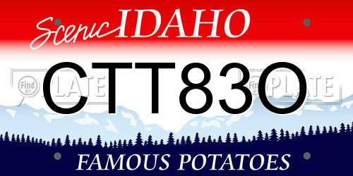CTT83O Idaho License Plate