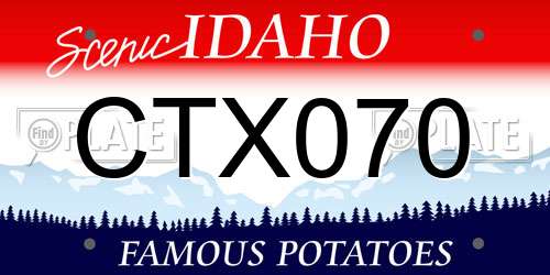 CTX070 Idaho License Plate