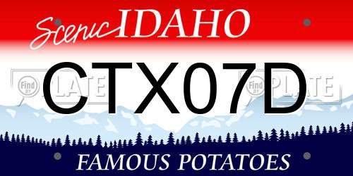 CTX07D Idaho License Plate