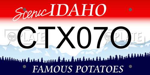 CTX07O Idaho License Plate