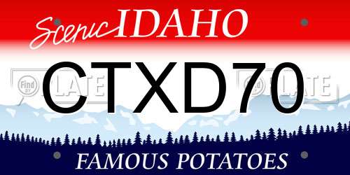 CTXD70 Idaho License Plate