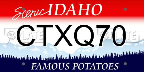 CTXQ70 Idaho License Plate