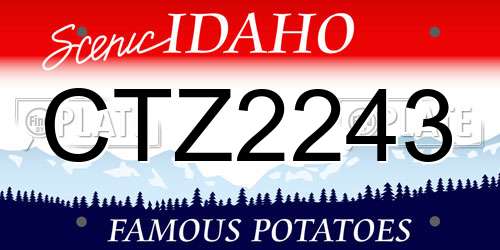 CTZ2243 Idaho License Plate