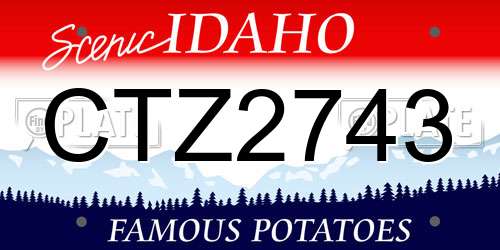 CTZ2743 Idaho License Plate