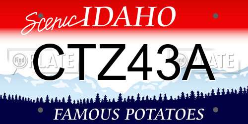 CTZ43A Idaho License Plate