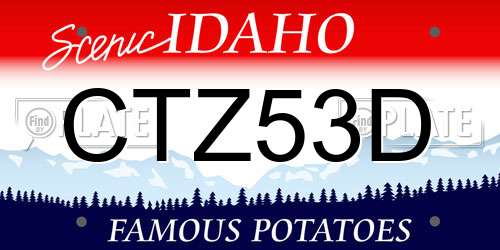 CTZ53D Idaho License Plate