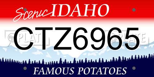CTZ6965 Idaho License Plate