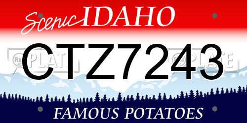 CTZ7243 Idaho License Plate