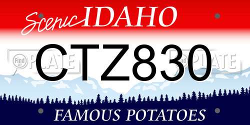 CTZ830 Idaho License Plate