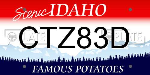 CTZ83D Idaho License Plate