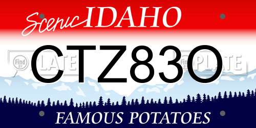 CTZ83O Idaho License Plate