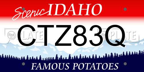 CTZ83Q Idaho License Plate