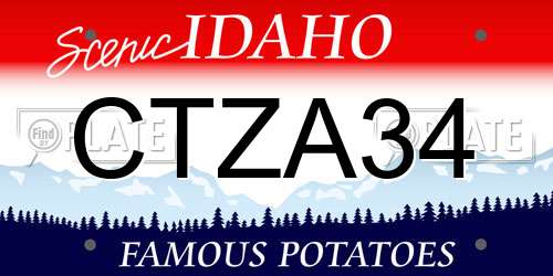 CTZA34 Idaho License Plate