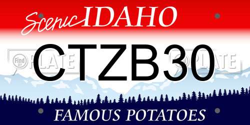 CTZB30 Idaho License Plate