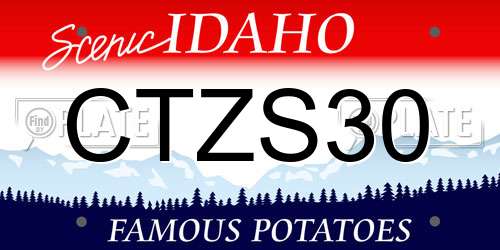 CTZS30 Idaho License Plate